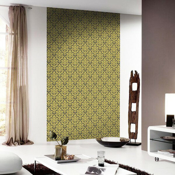 超厚手 2.5m巻 リメイクシート 壁紙シール ”premium” ウォールデコシートP-WA409ダマスク ゴールド_ID014