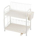 〔8個セット〕 水切りラック 水切りかご 幅39cm×奥行29cm 2段 排水ノズル付き トレー アレスタ キッチン 台所