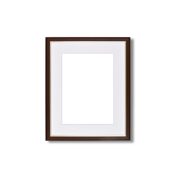 〔 軽量水彩額 〕 水彩額 F4 ブラウン マット付き UV 紫外線 カットアクリル 額 額縁 フレーム_ID014
