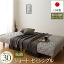 脚付き マットレスベッド 分割型 ショート丈 セミシングルサイズ 脚30cm ポケットコイル 極厚キルティング 耐荷重250kg 竹炭抗菌・防臭仕様 低ホルムアルデヒドF☆☆☆☆ 日本製 【組立設置サービス付き】【代引不可】ID014