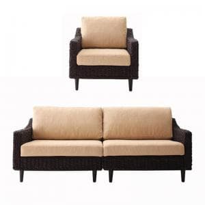 ソファ アジアン調 デザインソファー さんにんがけ 三人掛け 2人 3人 おしゃれ 布製 ファブリック 天然..