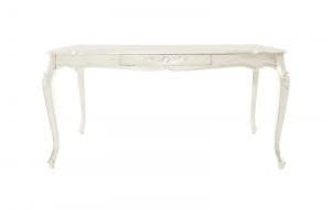 ダイニングテーブル 単品 幅150cm 3人 4人 5人 長方形 白 木製 天然木マホガニー 高級感 西洋 クラシック アンティーク調ダイニングfrancoiseシリーズ