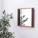 鏡 壁掛け おしゃれ ミラー 完成品 幅42×高さ42cm ネジorピン ウォールミラー 正方形 角型 玄関 メイク鏡 化粧鏡 北欧 飛散防止 シンプル 白 diy ID012