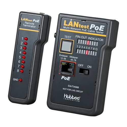 PoE LANケーブルテスター ケーブルの導通・断線・結線ミスが簡単にわかる サンワサプライ LAN-TST5 メーカー保証新品 送料無料