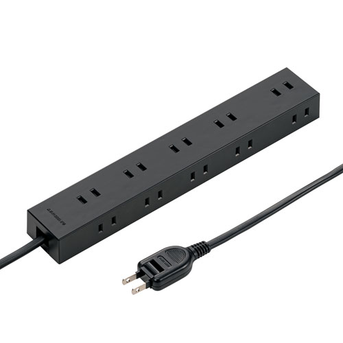 電源タップ 2P 10個口 3m マグネット シャッター付 ACアダプタ対応 ブラック TAP-2210-3BK サンワサプ..