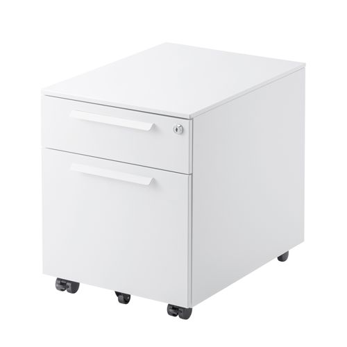 キャビネット 天板の上に書類受けのトレーなどが置ける、高さを抑えた2段式　高さ478mm・奥行き534mm SNW-105W サンワサプライ 送料無料 新品