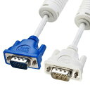 スリム同軸ディスプレイケーブル アナログRGB VGA 0.75m 細径で全結線 カラーコネクタKC-VM07K サンワサプライ 送料無料 新品(2)