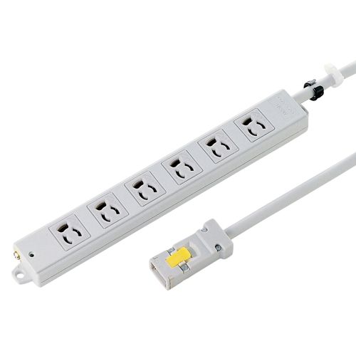 受注商品 工事物件タップ 3P 6個口 3m ハーネスプラグ付き、抜け止め マグネット付き TAP-KH6-3 サンワ..