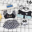 20cm ドール服 コーディネイトセット コーディネートセット ストリート系カジュアルセット ぬいぐるみ用 洋服 パーカー&パンツ コーデセット Tシャツ ロゴ...