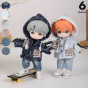 オビツ11 ドール服 デニムパーカー 12分の1 BJD ボディ9対応 GSCねんどろいどどーる ピコニーモ おしゃれ カジュアル ストリート系 フード付き ジ...