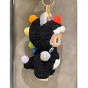 LABUBU ラブブ ドール服 恐竜風 着ぐるみ コスチューム ブラック×レインボースパイン 個性派 撮影小物 LABUBUサイズ対応 ぬい撮り ディスプレイ ハンドメイド風 デコレーション ドールアクセ