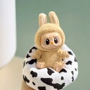 【牛柄ソファ】LABUBU ドール用 ソファ クッション付き 17cm対応 撮影小物 ぬい撮り 人形用 ぬいぐるみ風 インテリア ドールハウス お座り用 家具 小物セット ディスプレイ 男の子 女の子兼用 ミルク柄