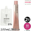 【2本セット・送料無料!】ミルボン オルディーブ ハーフトーン 55/H ピンク 80g + クリームデベロッパー(ティアーズ) 2剤 6% 100mL セット |トーン番号選択|1剤+2剤|医薬部外品|低アルカリカラー milbon ordeve