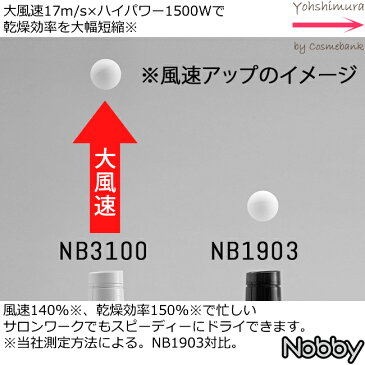 NB3100 マイナスイオンドライヤー 1500W　【サロン専売品｜マイナスイオン｜業界最大クラス｜ノビー｜NOBBY｜tescom／テスコム｜日本製｜大風量】【ホワイト｜ブラック】ご選択