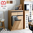 ★ポイント3倍&先着順クーポン配布中★キッチンカウンター ゴミ箱 国産 完成品 ペールカウンター ダストボックス レンジ台 キッチン収納 食器棚 幅60 60幅 おしゃれ スリム 北欧 キッチンボード レンジラック カウンター 作業台 分別 袋 キッチン用品 引き出し 引出