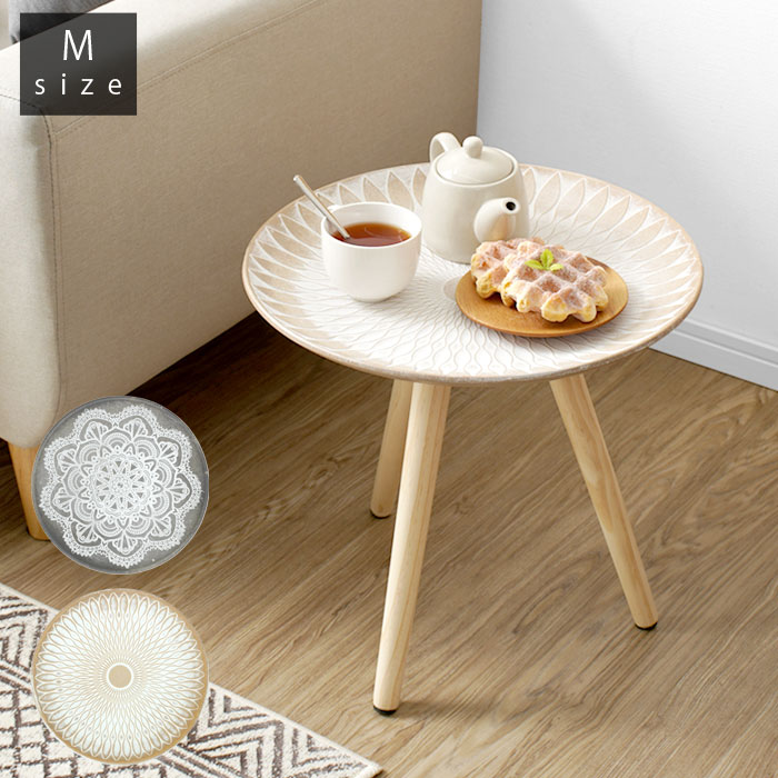 丸形小さめのサイドテーブルがおしゃれ！木製など北欧風の円形ミニ 