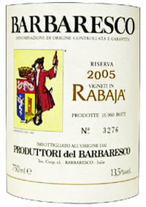 プロドゥットーリ・デル・バルバレスコ・リゼルヴァ・ラバヤ 2007