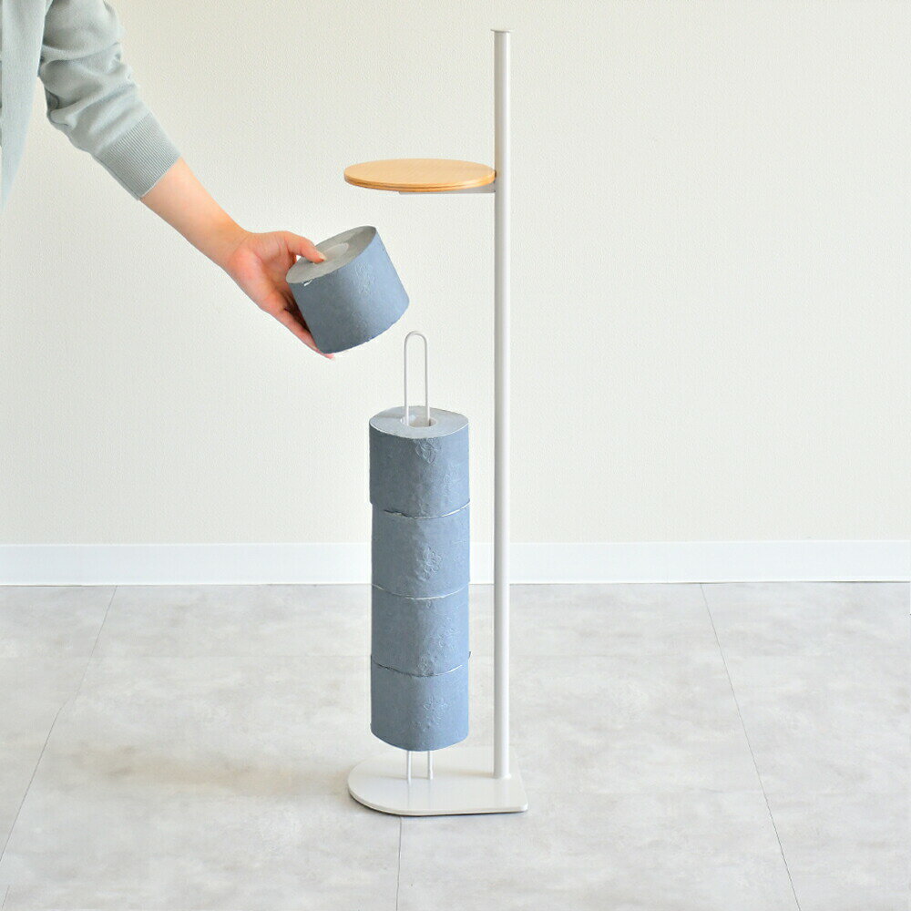 乐天商城 - トイレットペーパースタンド 4色 トイレ収納 バスルーム キッチン収納 スチール アンティーク レトロ デザイナーズ メイドインジャパン 日本製 足立製作所