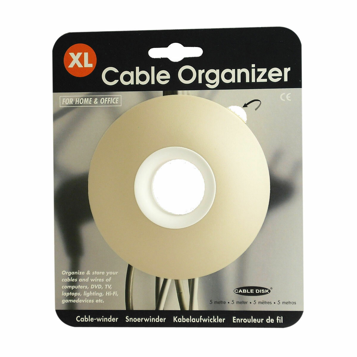 【本日店内P最大20倍♪】Cable Organizer XL ケーブルオーガナイザーXL ベージュ ケーブル 収納 まとめる 断線防止 おしゃれ かわいい コードリール コード調整 コードアジャスター 照明 ペンダントライト オランダ製