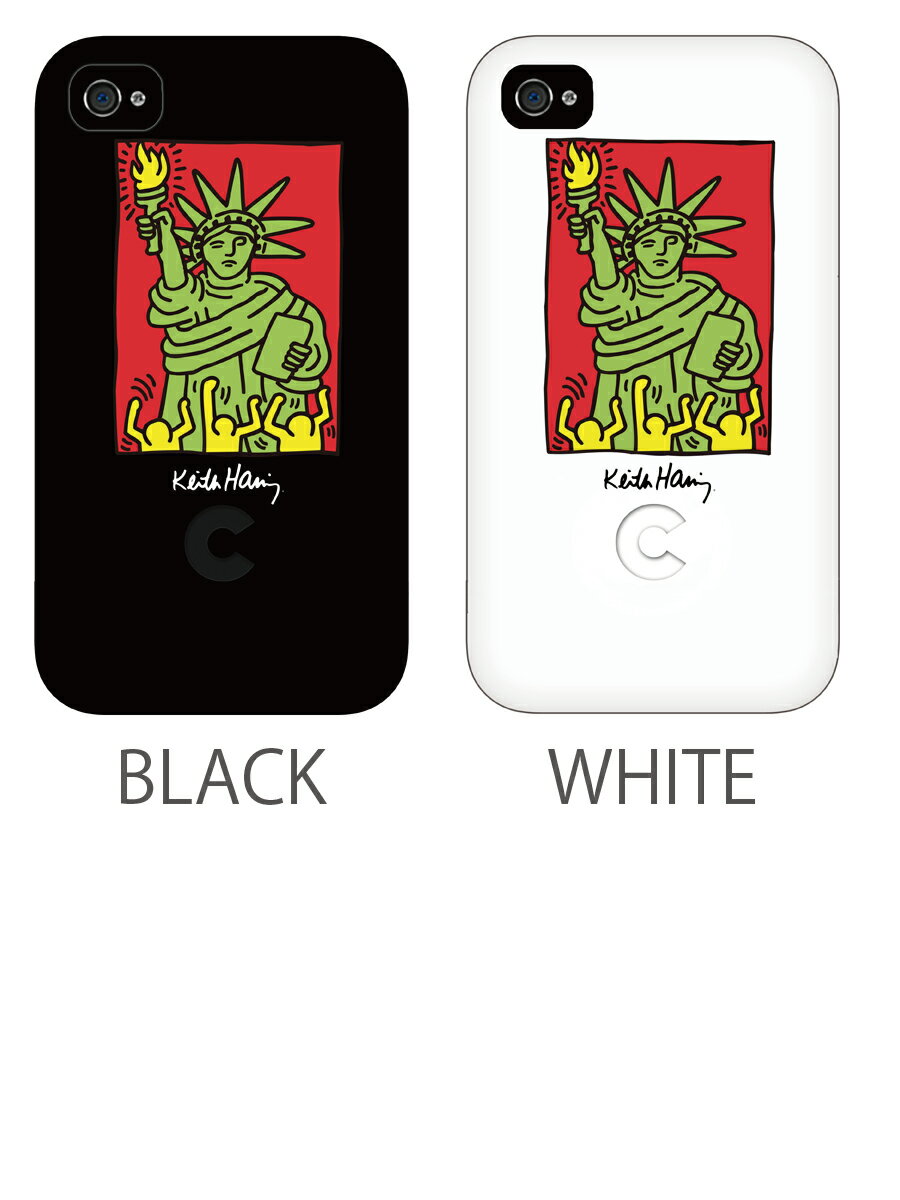乐天商城 - Keith Haring Bezel Case for iPhone 4 4S NY 972008 ブラック ホワイト ビビッドカラーにKeith Haringオリジナルアート iPhone4専用ケース在庫限り