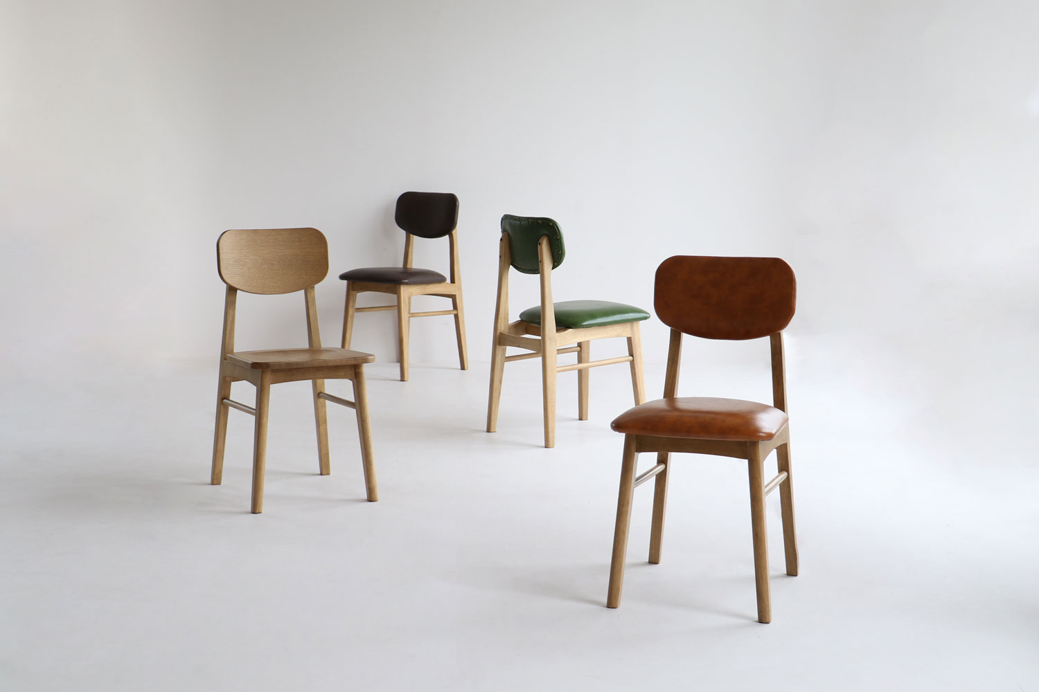 ダイニングチェア 天然木 PVC 合成皮革 ダイニング リビングチェア 木製 チェア イス 椅子 ダイニングチェアー チェアー 食卓 アンティーク レトロ カフ...