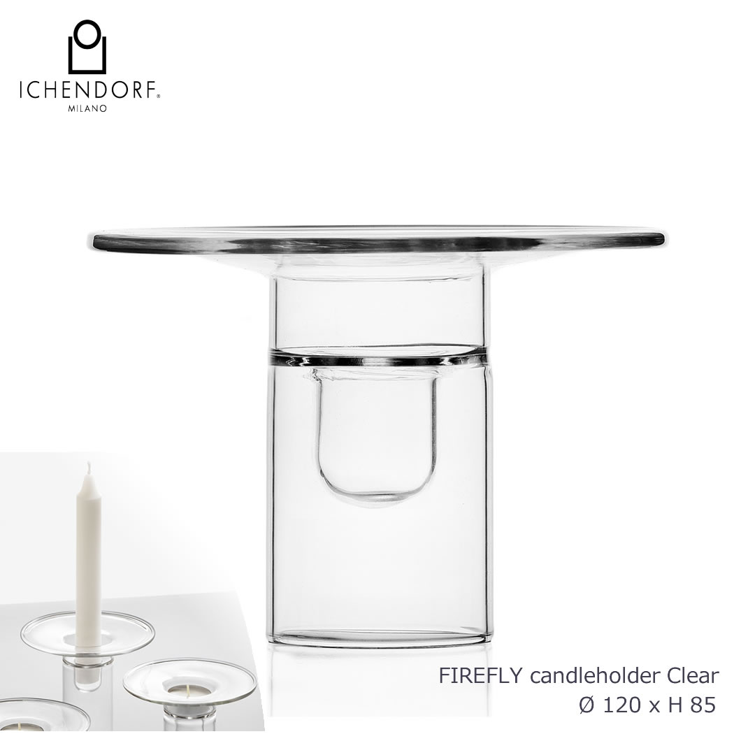 【本日店内P最大20倍♪】ICHENDORF MILANO FIREFLY Candleholder / Tealight ファイヤーフライ キャンドルホルダー ティーライト ガラス 透明 シンプル おしゃれ 業務用 ギフト キャンドルスタンド イタリア イッケンドルフ