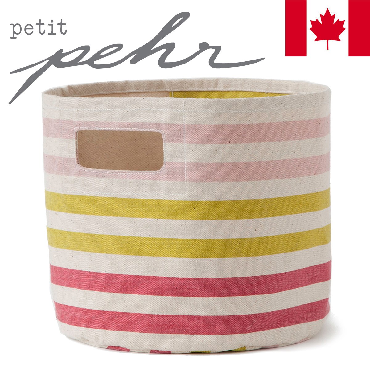 pehr Strage Pints 3 Stripe Pink ピンクストライプ リビング収納 小物入れ 布 収納ボックス カラーボックス用 帆布 折りたたみタイプ