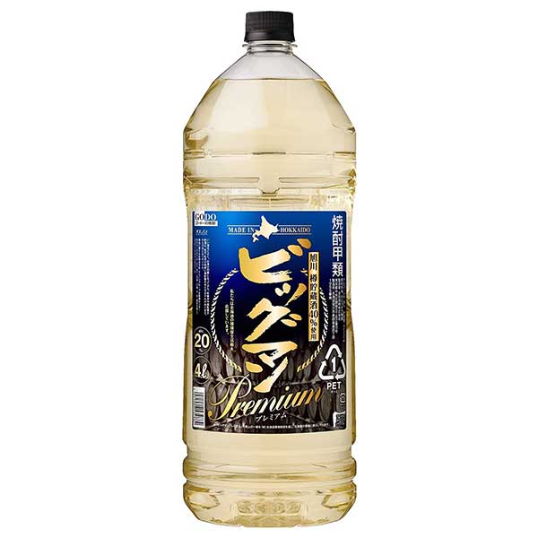 合同 ビッグマン プレミアム 20度 [PET] 4L 4000ml × 4本[ケース販売]送料無料(沖縄対象外)[合同酒精 オノエン 焼酎甲類 日本 153488]