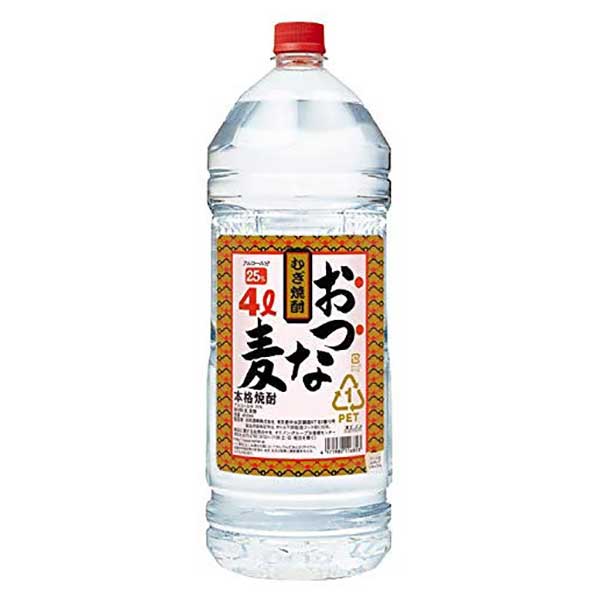 合同 本格むぎ焼酎 おつな麦 25度 [PET] 4L 4000ml × 4本[ケース販売][合同酒精 オノエン 麦焼酎 むぎ..
