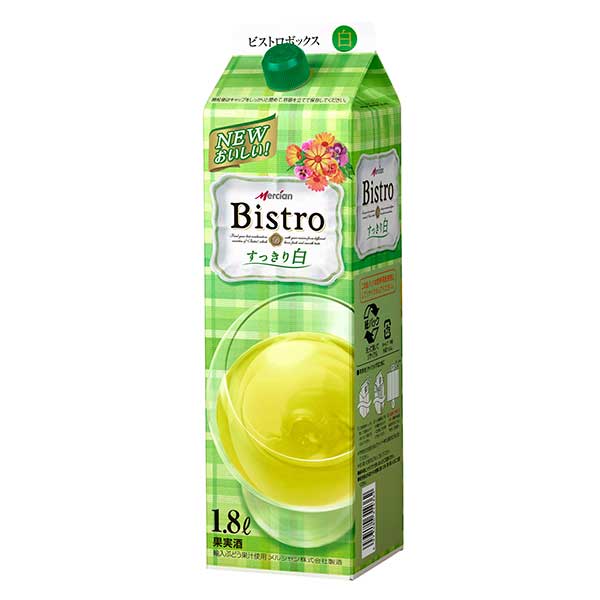 メルシャン ビストロ ボックス 白 [紙パック] 1.8L 1800ml × 6本[ケース販売][メルシャン 日本 神奈川県 白ワイン 中口 421079]