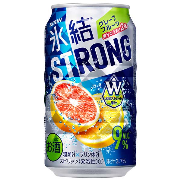 キリン 氷結 ストロング グレープフルーツ [缶] 350ml x 24本[ケース販売][3ケースまで同梱可能][キリン 缶チューハイ 日本 17445] ギフト プレゼント 敬老の日 お歳暮 御歳暮