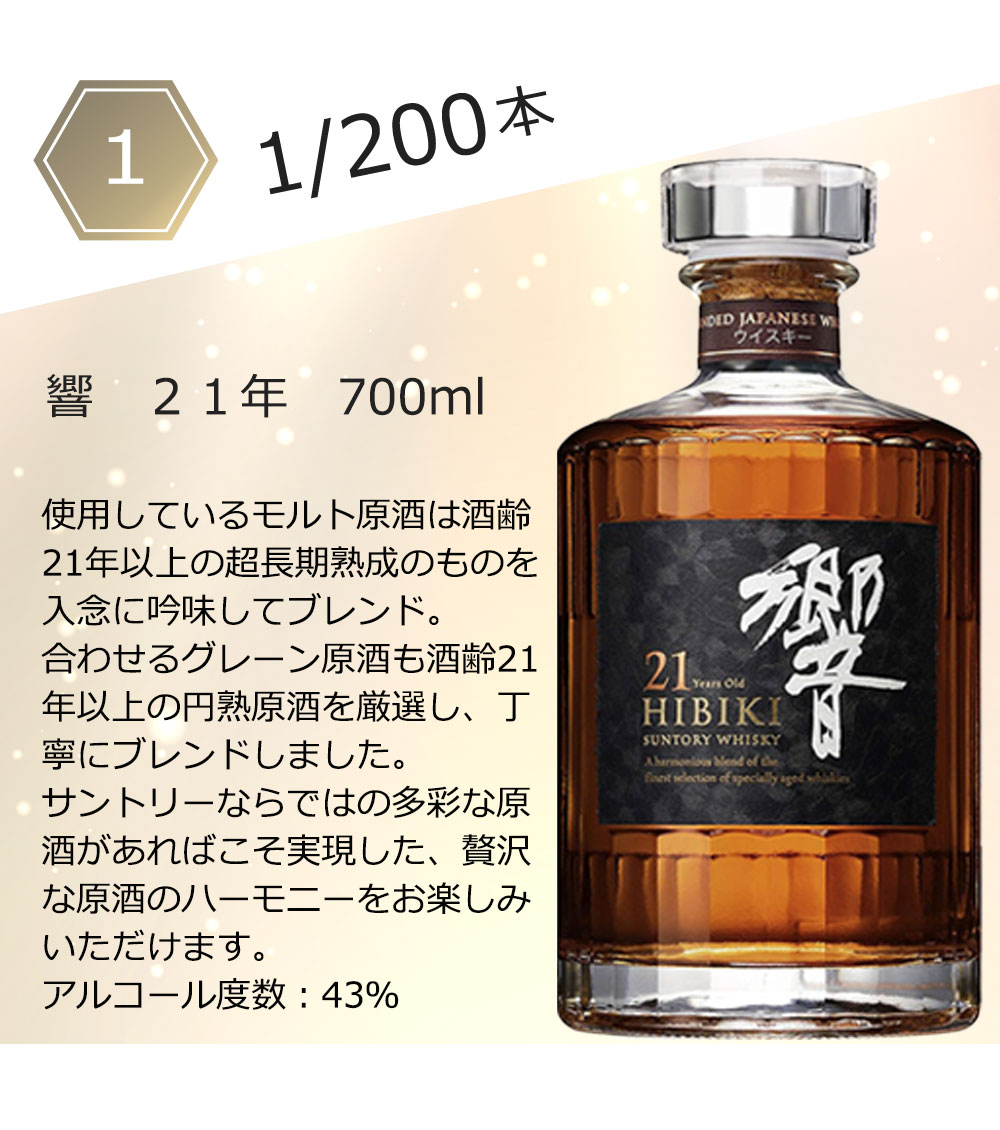 【ウイスキー くじ 第四十八弾】【200本限定】山崎・白州・響の国産ウイスキーを当てよう！酒くじ1本 【日付指定不可】【同梱不可】【代引き・後払い・銀行振込不可】【ラッピング・のし不可】 ウイスキーガチャ ウイスキー抽選 サントリー ウイスキー 抽選 3