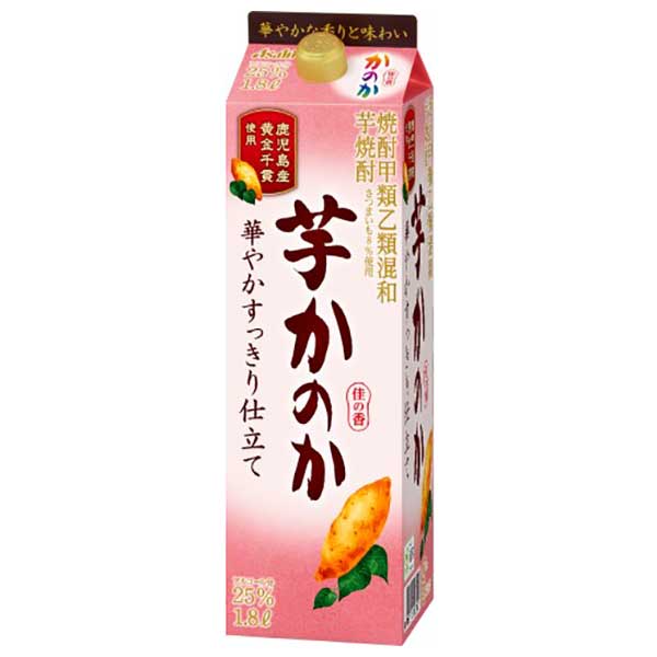 芋焼酎 かのか 華やかすっきり仕立て 25度 [紙パック] 1.8L 1800ml × 6本[ケース販売][アサヒビール 日本 芋焼酎甲類 48851]