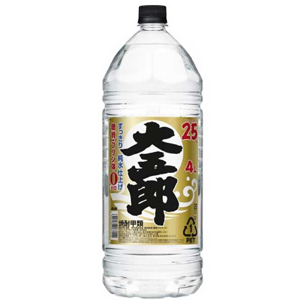 楽天ハードリカー　楽天市場店焼酎 大五郎 25度 [PET] 4L 4000ml × 4本[ケース販売] 送料無料（沖縄対象外） [アサヒビール 日本 焼酎甲類 49793]