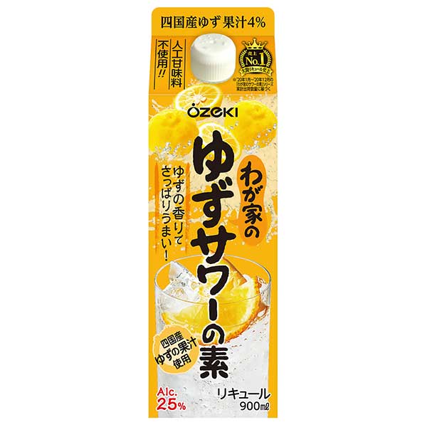 大関 わが家のゆずサワーの素 [パック] 900ml x 12本[2ケース販売] 送料無料(沖縄対象外) [大関 リキュール 日本 兵庫 37909]