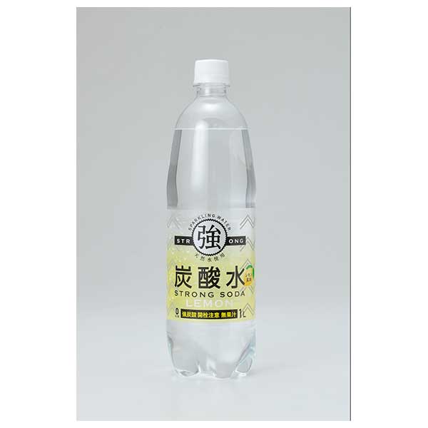 友桝 強炭酸水 レモン [PET] 1L 1000ml x 15本[ケース販売] 送料無料(沖縄対象外) [友桝 飲料 日本 2102199]