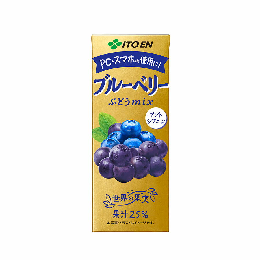 伊藤園 ブルーベリーMIX [紙パック] 200ml x 24本[ケース販売] 送料無料(本州のみ) [伊藤園 日本 果汁飲料 62243]【4ケースまで同梱可】 ギフト プレゼント 敬老の日 お歳暮 御歳暮