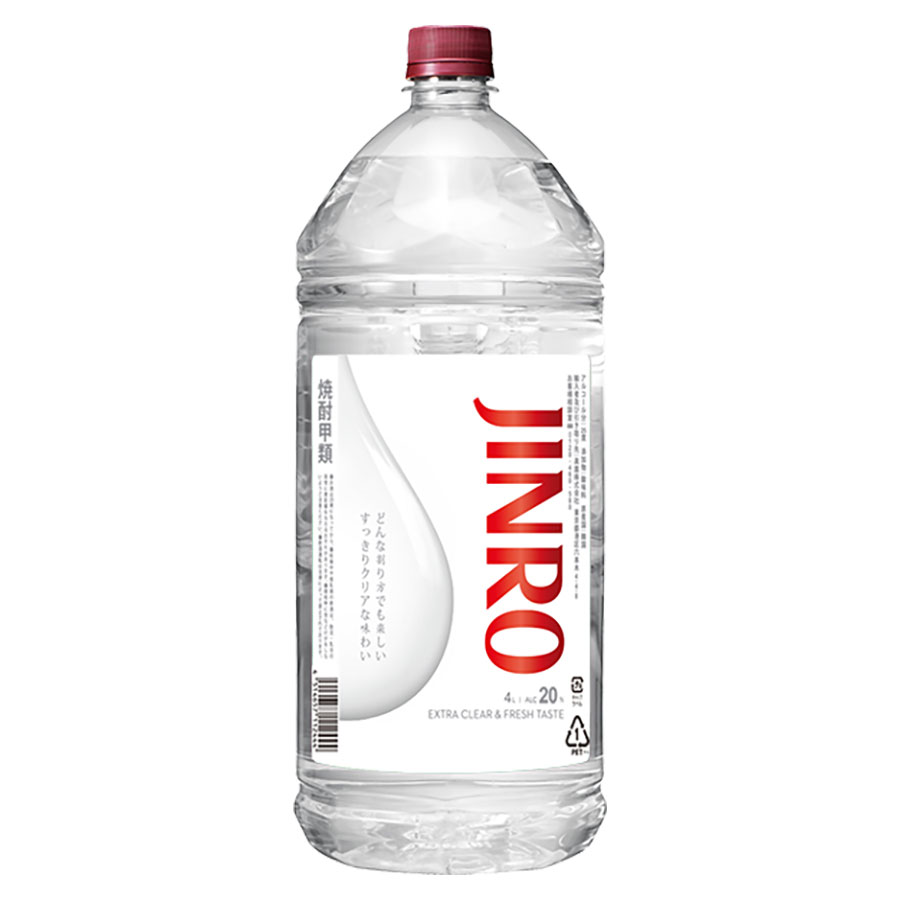 眞露 JINRO ジンロ 20度 [ペット] 4L 4000ml × 4本[ケース販売] 送料無料(本州のみ)[眞露 JINRO ジンロ 韓国 甲類焼酎]ギフト プレゼント 贈り物 お祝い 内祝い お返し 誕生日プレゼント 父の日 敬老の日