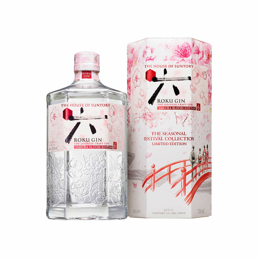 ROKU (六) SAKURA BLOOM EDITION [箱付] 700ml x 2本 送料無料(本州のみ) [六 ろく ロク サントリー ジャパニーズ クラフト ジン スピリッツ JCGSB] ギフト プレゼント 敬老の日 お歳暮 御歳暮
