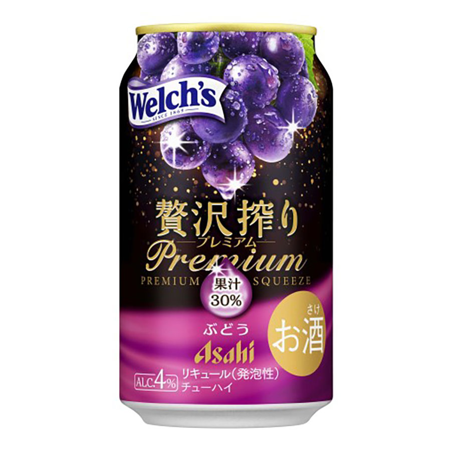 アサヒ 贅沢搾り プレミアムぶどう 4度 [缶] 350ml x 48本[2ケース販売] 送料無料(本州のみ) [アサヒビール 日本 チューハイ 缶カクテル 1R7W0]