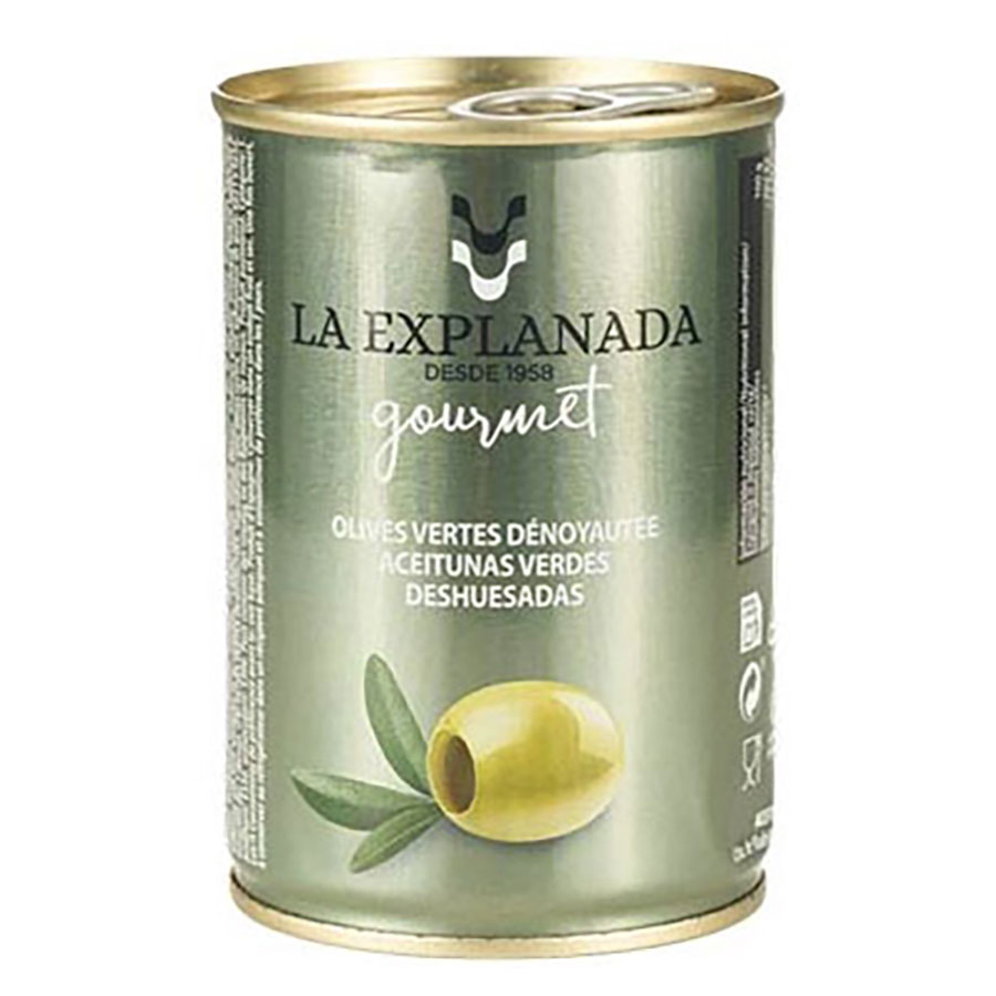 ラ エクスプラナーダ グルメ エディション オリーブ種なしグリーンオリーブ [缶] 330g x 12個[ケース販売] 送料無料(本州のみ) [SOM スペイン 食品]