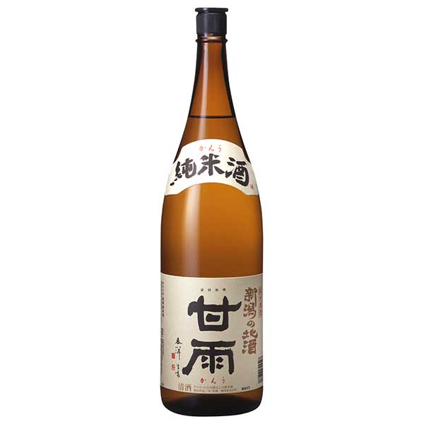 甘雨 純米酒 15度 [瓶] 1.8L 1800ml × 6本 [ケース販売] [越後酒造場 やや濃醇 辛口 0032452] 1