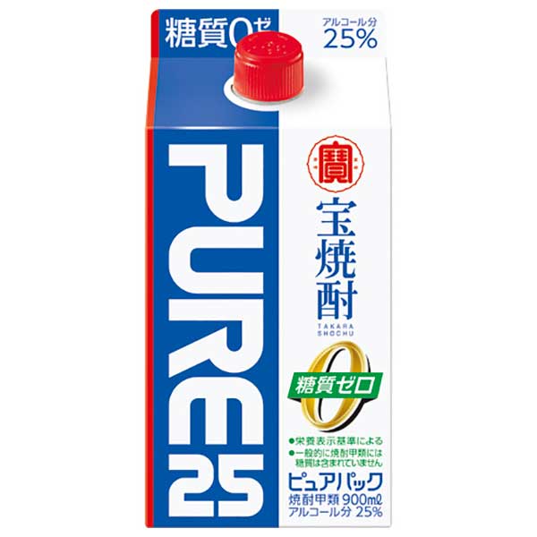 楽天ハードリカー　楽天市場店宝焼酎 ピュアパック 25度 [紙パック] 900ml × 6本 [ケース販売]送料無料（沖縄対象外）[宝酒造 日本 千葉県]