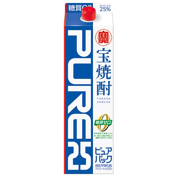 楽天ハードリカー　楽天市場店宝焼酎 ピュアパック 25度 [紙パック] 1.8L 1800ml × 6本 [ケース販売]送料無料（沖縄対象外）[宝酒造 日本 千葉県]