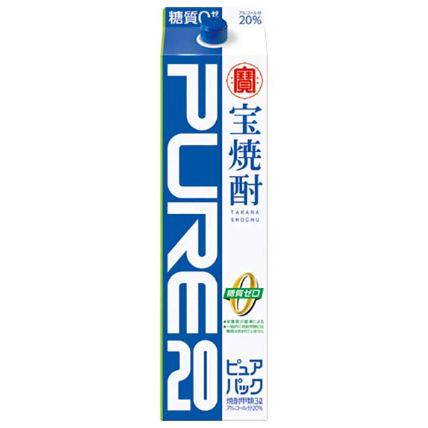 楽天ハードリカー　楽天市場店宝焼酎 ピュアパック 20度 [紙パック] 3L 3000ml × 4本 [ケース販売]送料無料（沖縄対象外）[宝酒造 日本 千葉県]