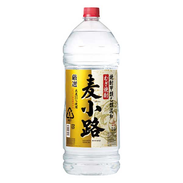 むぎ焼酎 厳選 麦小路 25度 [ペット] 4L 4000ml 4本 [ケース販売]送料無料 沖縄対象外 [宝酒造 日本 千葉県]