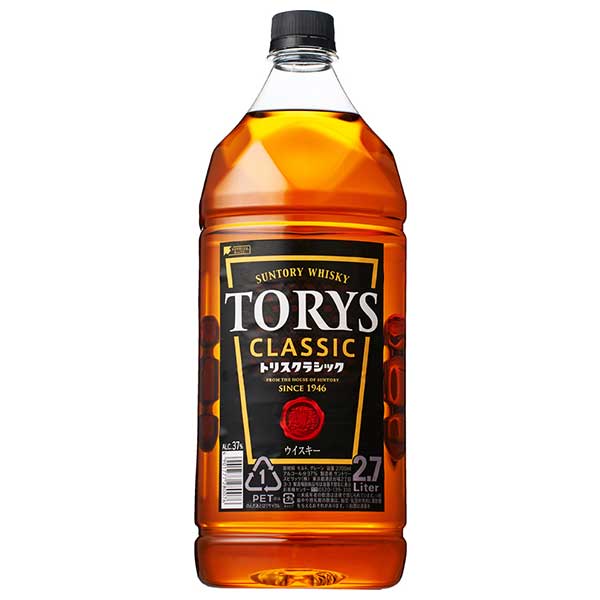トリス クラシック 37度 [PET] 2.7L 2700ml × 6本[ケース販売][ウイスキー 37度 日本 サントリー] ギフト プレゼント 敬老の日 お歳暮 御歳暮