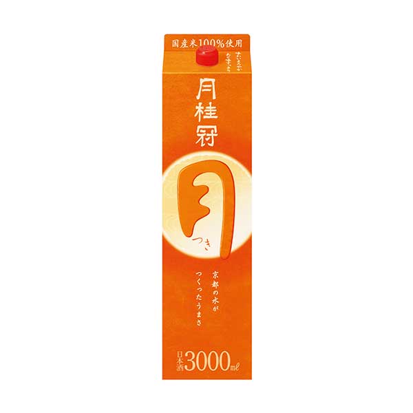 月桂冠 つき [パック] 3L 3000ml x 4本[ケース販売] 送料無料(沖縄対象外)[月桂冠 日本 清酒 日本酒 13度 中口 やや淡麗]