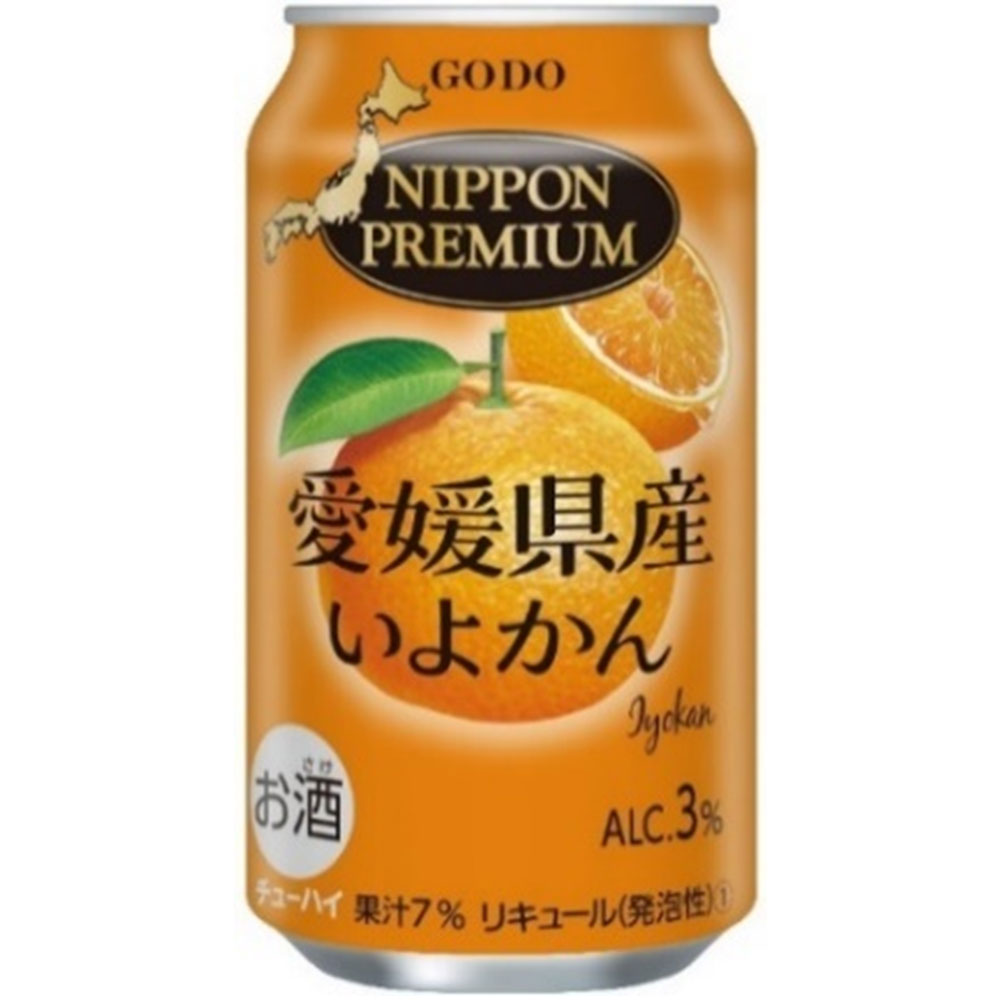 合同 NIPPN PREMIUN 愛媛県産いよかんチューハイ 3度 [缶] 350ml × 24本[ケース販売]送料無料(本州のみ)[合同酒精 オノエン リキュール 缶チューハイ 日本 173497] ギフト プレゼント 敬老の日 お歳暮 御歳暮