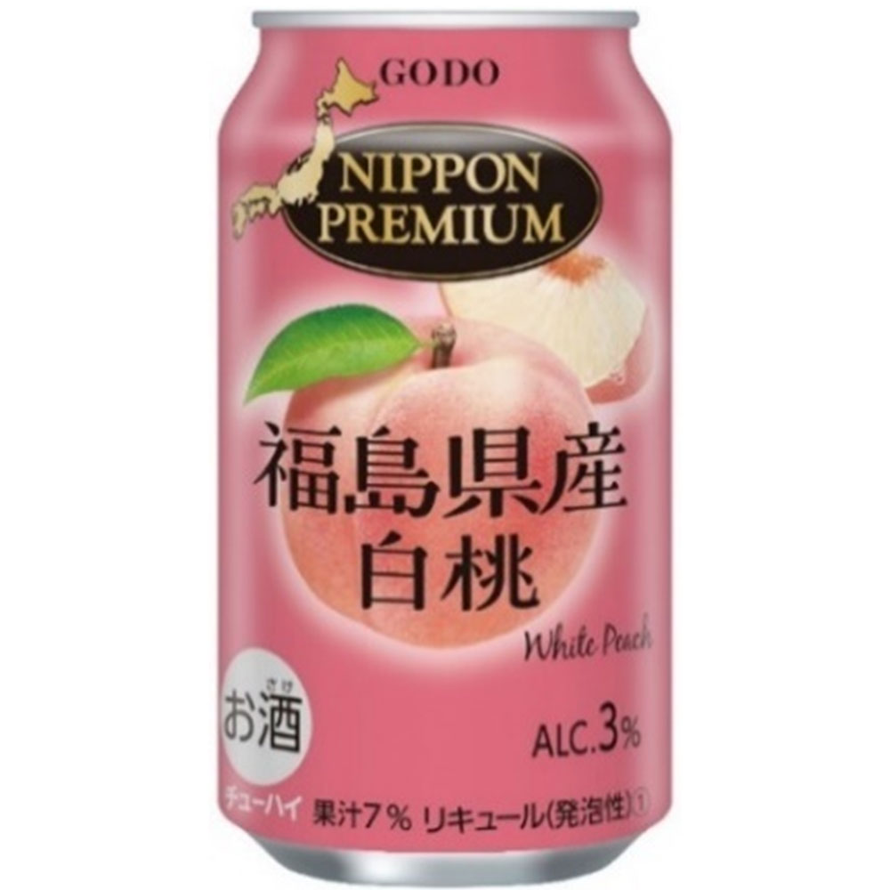 合同 NIPPN PREMIUN 福島県産白桃チューハイ 3度 [缶] 350ml × 72本[3ケース販売]送料無料(沖縄対象外)[合同酒精 オノエン リキュール 缶チューハイ 日本 173521] 1